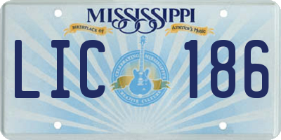 MS license plate LIC186