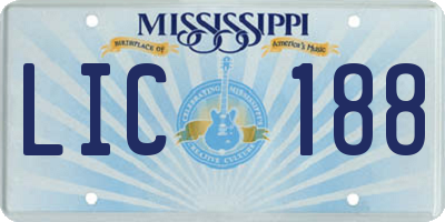 MS license plate LIC188