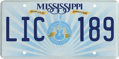 MS license plate LIC189