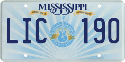 MS license plate LIC190