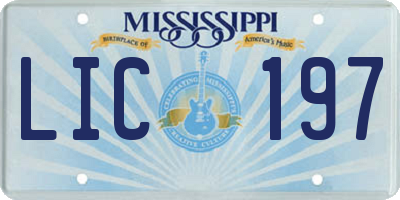 MS license plate LIC197