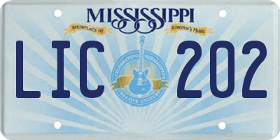 MS license plate LIC202