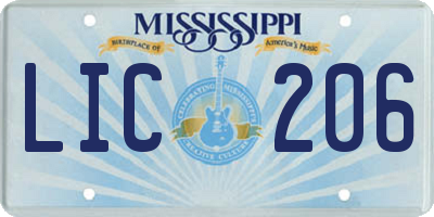 MS license plate LIC206