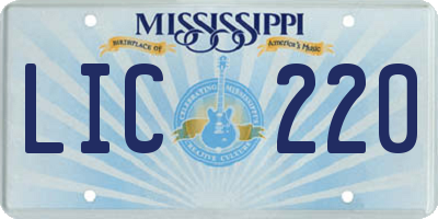 MS license plate LIC220