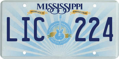 MS license plate LIC224