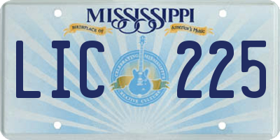 MS license plate LIC225