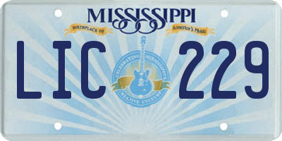MS license plate LIC229