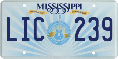 MS license plate LIC239