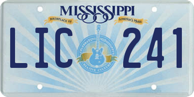 MS license plate LIC241