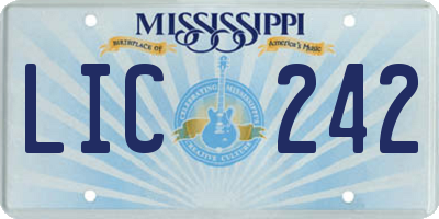 MS license plate LIC242