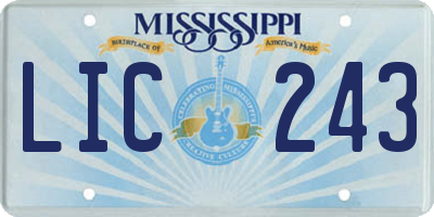 MS license plate LIC243