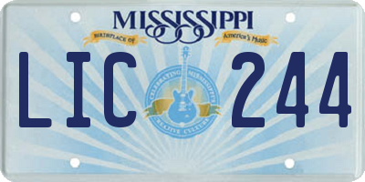 MS license plate LIC244