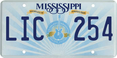 MS license plate LIC254