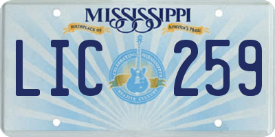 MS license plate LIC259