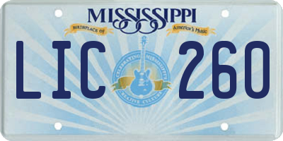 MS license plate LIC260