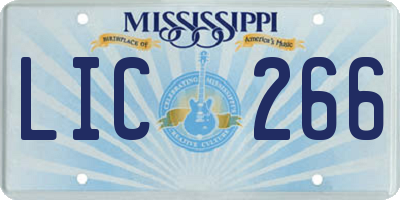 MS license plate LIC266