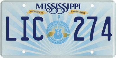 MS license plate LIC274
