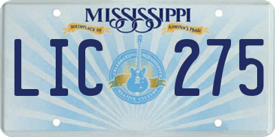 MS license plate LIC275