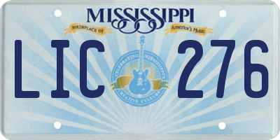 MS license plate LIC276