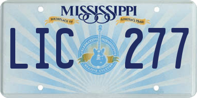 MS license plate LIC277