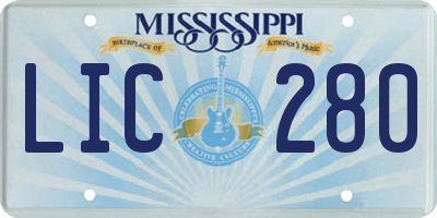 MS license plate LIC280