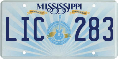MS license plate LIC283