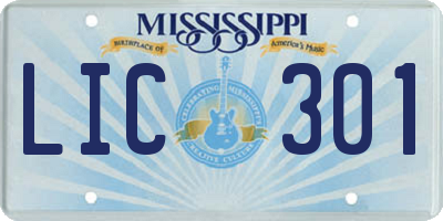 MS license plate LIC301