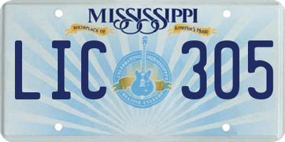 MS license plate LIC305