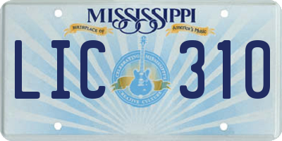 MS license plate LIC310