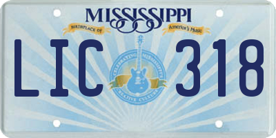 MS license plate LIC318