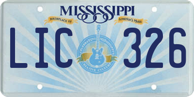 MS license plate LIC326