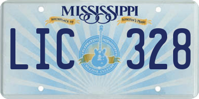 MS license plate LIC328