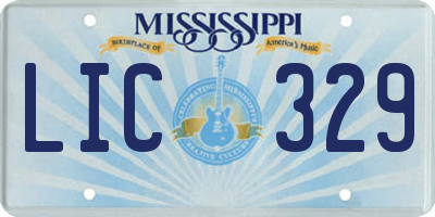 MS license plate LIC329