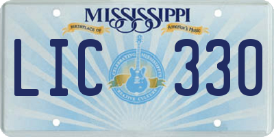 MS license plate LIC330