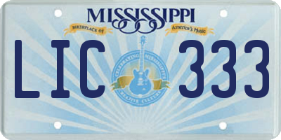 MS license plate LIC333