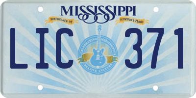 MS license plate LIC371