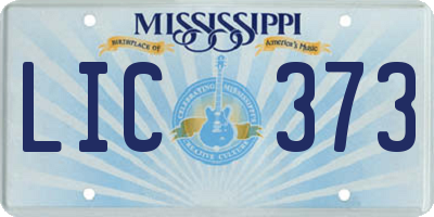 MS license plate LIC373