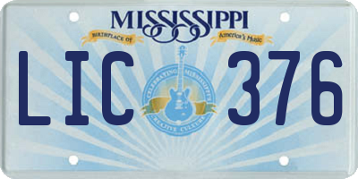MS license plate LIC376