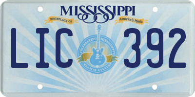 MS license plate LIC392
