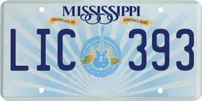 MS license plate LIC393