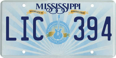 MS license plate LIC394