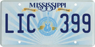 MS license plate LIC399