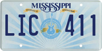 MS license plate LIC411