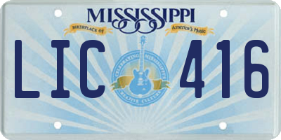 MS license plate LIC416