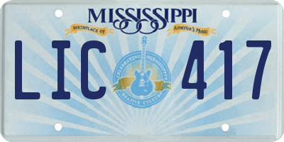 MS license plate LIC417