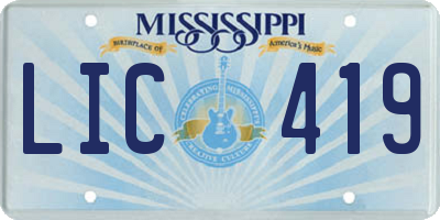 MS license plate LIC419