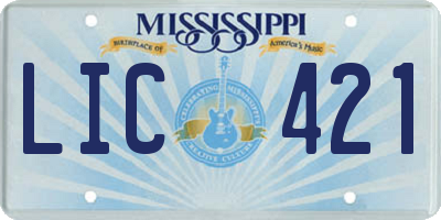MS license plate LIC421