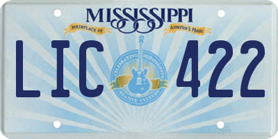 MS license plate LIC422