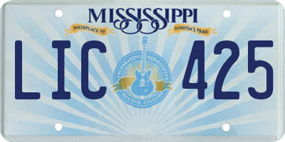 MS license plate LIC425