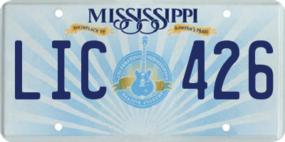 MS license plate LIC426